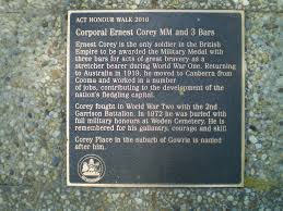 ACT Honour Walk : Corporal Ernest Corey MM & 3 Bars