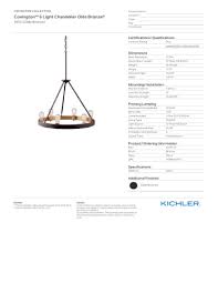 Interior lighting → chandelier → paris market 6 light antique white chandelier. Kichler Lighting 34701 Specification Manualzz