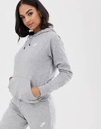 Color dark grey heather/mint ton. Nike Grey Essentials Hoodie Asos