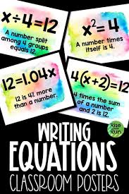 Writing Equations For Word Problems Reference Posters Math Classroom Signs Word Problems Writing Equations