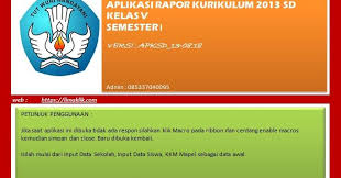Langkah selanjutnya, silahkan isi data mulai dari data sekolah, data siswa. Download Aplikasi Rapor K 13 Kelas 1 3 Dan 5 Tahun 2018 2019 Lima Klik