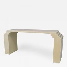 Console tables make room for those things you like to have close by. American 1960s White Lacquered Low Console Table With Stepped Sides