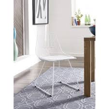 Set Of 2 Vivi Metal Chair White Adore Decor Metal Chairs Metal Dining Chairs Furniture For Small Spaces