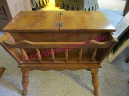 Bid on pennsylvania painted pine dough box table sold at auction by pook & pook, inc 233 on 15th september lancaster county, pennsylvania painted pine dough box table, 19th c., resting on turned. Vintage Ethan Allen Dough Box Lamp Table Kenny Bland Auctions