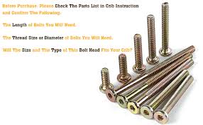 Amazon Com Crib Screws Parts Replacements M6 Baby Bed Crib Bolts And Barrel Nuts For Furniture Bed Cot Bunk 16mm 20mm 30mm 40mm 45mm 50mm 55mm 70mm 75mm 85mm Crib Bolts