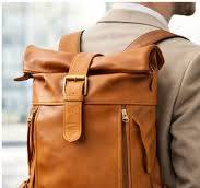 Handmade Leather Roll Top Backpack – Vintage Minimalist Laptop Bag