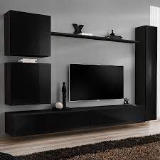 Un meuble télé laqué s'intégrera parfaitement dans un intérieur design et moderne. Meuble Tv Ensemble Mural Ensemble De Meubles Meuble Suspendu Tv