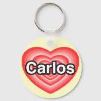 I love Carlos. I love you Carlos. Heart Keychain