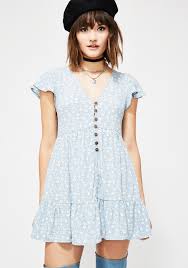 Blue Floral Babydoll Dress Dolls Kill