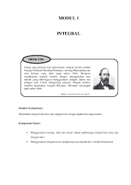 Aplikasi integral tentu materi prasyarat : Pdf Modul Integral Ririn Nurinke Academia Edu