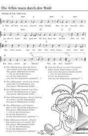 Liedertexte | deutsche liedtexte, songtexte kostenlos zum ausdrucken Die Affen Rasen Durch Den Wald Kinderlied Babyduda Liederbuch