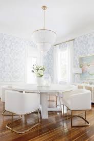Black and white dining room stenciled wall. Mykonos Dining Room Wallpaper Elegant Dining Room Dining Room Design