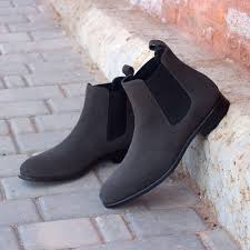View all mens work footwear. Handmade Men Gray Suede Chelsea Boots Mens Style Ankle Suede Leather Boot On Luulla