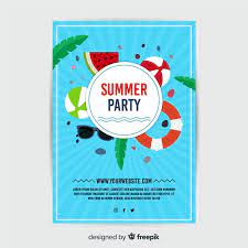 Bestelle jetzt, deine individuell gestaltete sommervorlage für dein kommendes sommerfest. Free Vector Summer Party Flyer Template