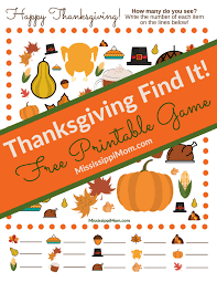 Printable thanksgiving day color by number, coloring pages, word search, word scramble, mazes, picture matching, counting, hidden pictures, and dot to dots for children. Thanksgiving Find It Free Printable Game Mississippimom Com
