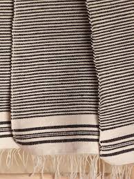 Black And White Throw With Tassels Moroccan Pom Pom Blankets With Tassels Throw Blankets Striped Moroccan Pom Pom Blanket Handmade Blanket Black Blanket