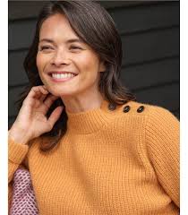 Side neck button best sale sweater