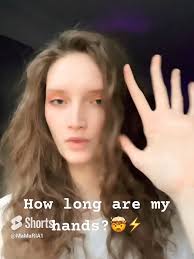 Tall Girl with Giant Hands Having Fun