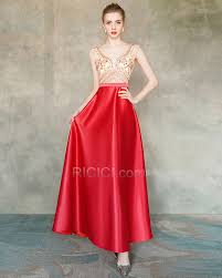 Solde bal de promo robe semi habillé court robe bal sage corsage cocktail. Elegant Longueur Cheville Robe Bal De Promo Transparente Robe Soiree Perlage Rouge Satin Sans Manches Pas Cher 5019250927 Ricici Com