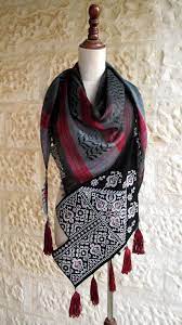 Keffiyeh Scarf With Palestinian Embroidery