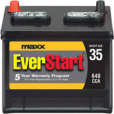 Everstart Maxx Lead Acid Automotive Battery Group 35n
