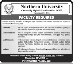 Northern University Nowshera Jobs Published In Mashriq Newspaper Dated November 12 2018 Nowshera Jobs In Pakistan University