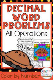 This Decimal Word Problems Color By Number Thanksgiving Themed Activity Will Give Your 5th Grade Student Decimal Word Problems Word Problems Thanksgiving Words