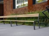 LA STRADA Steel and wood bench with back By miramondo