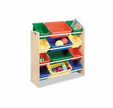 It comes with 2 sizes and removable colorful bins. Kids 12 Bin Organizer In Primary Colors