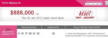 Toto Singapore Results Today 2012