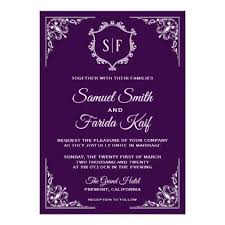 Royal Purple Ornate Monogram Wedding Invitation Zazzle Com Monogram Wedding Invitations Monogram Wedding Wedding Invitations