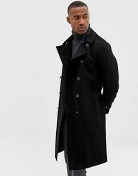 This camel coat is made with ponte, not wool. Asos Design Shower Resistant Longline Trench Coat With Belt In Black Black Trench Coat Men Trench Coat Men Trench Coat