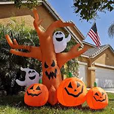 Shop for halloween inflatables in outdoor halloween decor. Inflatable Yard Decorations Home Kitchen Airblown Inflatable Halloween Blow Up Decorations For Holiday Indoor Outdoor Yard Garden Lawn Merryxgift Halloween Inflatable Ghost In Pumpkin 4 5ft 4 5ft