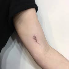 Fine Line Rose On The Inner Arm Rose Tattoos For Women Arm Tattoos For Women Upper Inner Arm Tattoos