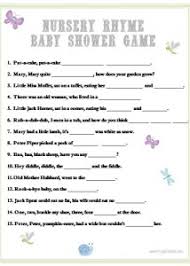 Check out my post titled nursery rhyme & storybook. Free Printable Baby Shower Games Nursery Rhyme Baby Shower Game Free Printable Baby Shower Games Baby Shower Printables