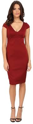 Adrianna Papell Cap Sleeve Stretch Ottoman Seamed Cocktail Dress W Exposed Back Zipper Cute Dresses Dresses Cranberry Dress