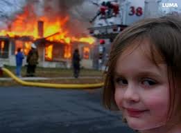 Old Lady with Fireworks Sitting