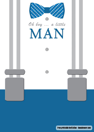 This simple homemade bow tie is a nice way of giving the baby shower a boy theme. Bow Tie Little Man Baby Shower Invitation Blue Bowtie Invite For Baby Boy Shower Greeting Cards Invitations Patterer Home Garden