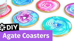 Diy Agate Coasters Thrift Store Art Challenge With Macc Sea Lemon Lemon Diy Thrift Store Art Agate Coasters