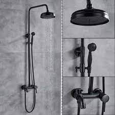 Proflo tub and shower trim package with 1.75 gpm shower head and single lever valve trim. Bronze Black Bathroom Shower Faucet Mixer Wall Mount 8 Rainfall Shower Set Mixer Tap Brass Tub Spout Bath Shower Mixers Blackbronzeb Buy Online In Bermuda At Bermuda Desertcart Com Productid 114916191