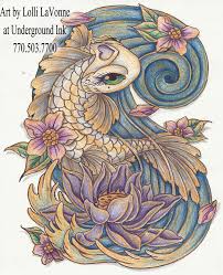 Girly Koi Cb And Lotus Color By Lavonne On Deviantart Koi Fish Tattoo Trendy Tattoos Sleeve Tattoos