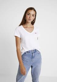 New $60 levis indigo chambray commuter work shirt levi's. Levi S Perfect V Neck T Shirt Print White Weiss Zalando De