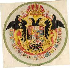 Die doppelschilde sind leicht zueinander geneigt und behalten, als großes wappen ausgeführt, an ihren flanken die ursprünglichen schildhalter. Doppeladler Symbole Kunst Und Kultur Im Austria Forum
