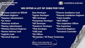 hunter's hub incorporated job hiring