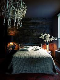 Instead of pink or other pastels for the wallpaper, it favors the use of white and gray damask wallpaper for a more modern feel. Dark Blue Bedroom With White Brown And Black Homedecomastery