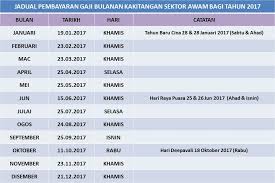 Surat pekeliling akauntan negara malaysia bilangan 7 tahun 2019. Jadual Dan Tarikh Pembayaran Gaji 2017 Penjawat Awam Cikgu Share