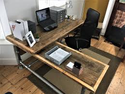 Corner Office Desk Custom Made From Reclaimed Scaffold Boards Etsy In 2020 Corner Desk Office Corner Office Industrial Office Table