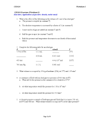 If the gas were ideal than this equation allows calculation of the number of moles of the gas present at specific conditions of pressure, volume and temperature. Worksheet 2 Gas Laws Density Molar Mass Gases Mole Unit