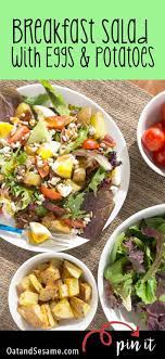 Breakfast Salad With Eggs Potatoes Oat Sesame Recipe Salad Recipes Healthy Easy Healthy Breakfast Recipes Easy Salad Recipes