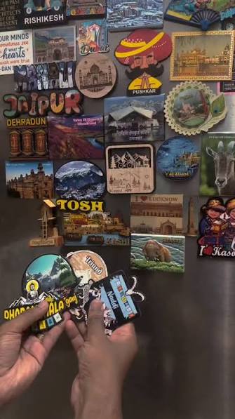 I used to grab shot glasses as souvenirs when I wasnt even committed to  drinking so collecting magnets seemed right with my soul 💙  #travelsouvenirs #fridgemagnet #artstagram #magnetcreator #travelmemories